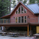 New deck with railing in Arnold, CA