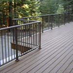 Construction deck, steel railing