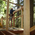 Wooden frame for deck