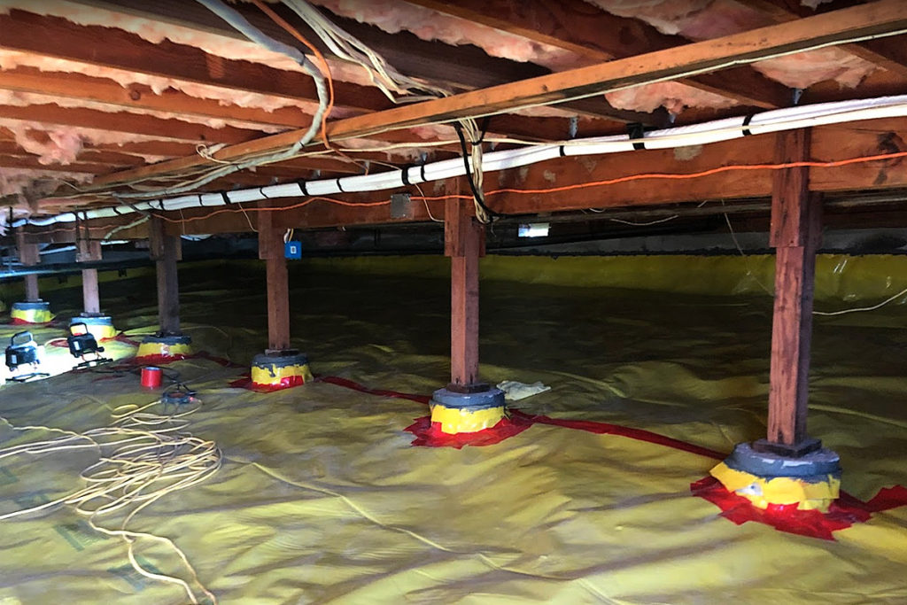 Crawl space encapsulation against mold, allergies, and asthma